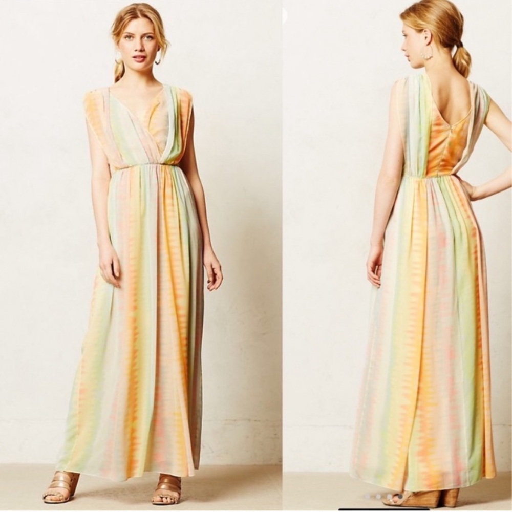 Anthropologie LIL pastel gorgeous maxi dress, 4. - Picture 6 of 14